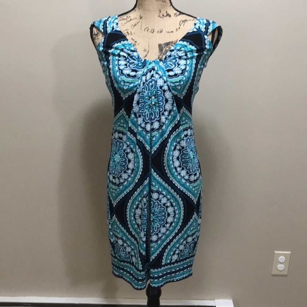 {London Times} Paisley Gathered Front Dress - Picture 2 of 6